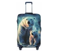 FJWSLCH Polar Bears Northern Lights Copertura per bagagli per valigie TSA Approvato Copertura elastica per valigie antigraffio Copertura protettiva per bagagli da viaggio Lavabile Custodia per trolley