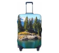 FJWSLCH Spirit Island in Lake Copertura per bagagli per valigie TSA approvata copertura elastica antigraffio per bagagli da viaggio copertura lavabile per bagagli da 45,7 a 81,7 cm, Nero , M