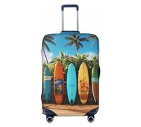 FJWSLCH Surf's Up - Copertura per bagagli per tavola da surf, approvata TSA, elastica, antigraffio, da viaggio, lavabile, adatta per bagagli da 45,7 a 81,7 cm, Nero , XL