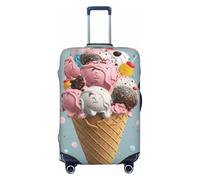 FJWSLCH Sweet Ice Cream - Copertura per valigia, approvata TSA, elastica, antigraffio, da viaggio, lavabile, adatta per bagagli da 45-81 cm, Nero , S