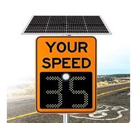 FJYAWEN Segnale Radar di Limite di velocità Alimentato a Energia Solare, Display Radar di Rilevamento del Limite di velocità a LED, può Coprire Quattro Corsie 50x70cm/20 x27-Orange