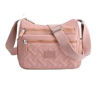 FJZFXKZL Borsa a Tracolla apparente, Borsa a Tracolla in Nylon, Borsa da Viaggio da Donna, Borse a Tracolla Multitasche di Grande(Pink)