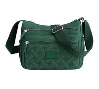 FJZFXKZL Borsa a Tracolla apparente, Borsa a Tracolla in Nylon, Borsa da Viaggio da Donna, Borse a Tracolla Multitasche di Grande(Green)