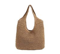 FJZFXKZL 5 Pezzi Borsa Mare Paglia, Borse a tracolla da donna intrecciata tessuto femminile moda femmina borse in rattan borse di grande capacità estate spiaggia sacchetti di paglia casual tote borse