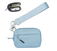 FJZFXKZL The Iris' Wallet, The Iris' Wallet 2nd Gen, The Iris Pouch Wristlet,Zippered Card Case Clutch with Keychain ID Window(Sky Blue)