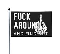 Fk Around And FindFlag For Room Guys Bandiere bifacciali fantastiche da parete per patio 9,1 x 1,5 m, Fk Around And FindTapestry per dormitorio