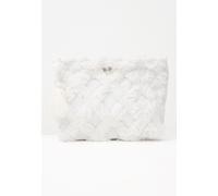FK Borse Donna Bianco Pochette e clutch Pochette con pon-pon Primavera estate