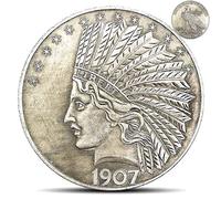 FKaiYin Liberty Indian Head TEN-Dollars Old Coin - American Commemorative Vecchie Monete - Hobo Nichel Uncirculated USA Morgan Dollar US Moneta Futura Esperienza