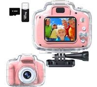 FKATEEN Fotocamera subacquea impermeabile per bambini da 3 a 12 anni, con schermo IPS da 2 pollici, 1080p, HD, videocamera digitale per bambini, per interni ed esterni, ideale come regalo di Natale e