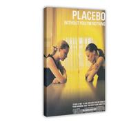 FKBALCZ Mini poster su tela, originale, vintage, con ritaglio di riviste, placebo, senza te sono nulla, decorazione artistica da parete per soggiorno e camera da letto, 20 x 30 cm