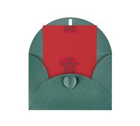 FKGKDF Biglietto d'auguri con stampa bandiera del Marocco, carta perlata con busta, per Natale/compleanno/San Valentino