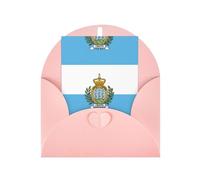 FKGKDF Biglietto d'auguri con stampa bandiera di San Marino, carta perlata con busta, per Natale/compleanno/San Valentino