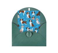 FKGKDF Biglietto d'auguri con stampa di manifestazioni di cani, carta perlata con busta, per Natale/compleanno/San Valentino