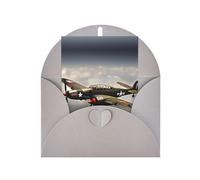 FKGKDF Biglietto di auguri con stampa di aeroplano della Seconda Guerra Mondiale 2, scala standard 2_00x, carta perlata con busta, per Natale/compleanno/San Valentino