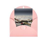 FKGKDF Biglietto di auguri con stampa di aeroplano della Seconda Guerra Mondiale 2, scala standard 2_00x, carta perlata con busta, per Natale/compleanno/San Valentino