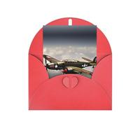 FKGKDF Biglietto di auguri con stampa di aeroplano della Seconda Guerra Mondiale 2, scala standard 2_00x, carta perlata con busta, per Natale/compleanno/San Valentino