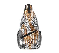 FKGKDF Borsa a tracolla regolabile e imbottita, con stampa zebra e giraffa, borsa a tracolla per viaggi, lavoro e uso quotidiano
