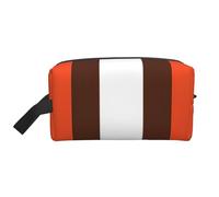 FKGKDF Borsa arancione e bianca dell'organizzatore del prodotto da toeletta di viaggio della stampa della banda, stoccaggio di grande capacità per i cosmetici, articoli da toel