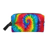 FKGKDF Borsa dell'organizzatore dell'articoli da toeletta di viaggio della stampa dell'arcobaleno della tintura del legame, stoccaggio di grande capacità per i cosmetici,