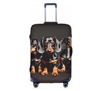 FKGKDF Copertura per bagagli con stampa di tre bassotti per valigie, custodia da viaggio, installazione semplice e comoda, bianco, Medium, Moda