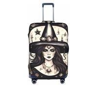 FKGKDF Copertura per bagagli con stampa magica stregoneria bohémien per valigie, custodia da viaggio, installazione semplice e comoda, bianco, Small, Moda