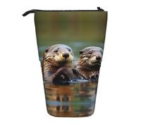 FKGKDF Il sacchetto di diritto della matita della stampa delle lontre, il sacchetto telescopico della matita, portatile