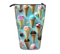 FKGKDF Sacchetto di matita di diritto della stampa dei coni del gelato, sacchetto telescopico della matita, portatile per l'ufficio