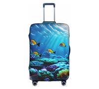 FKGKDF Tranquil Underwater Scenery Print copertura bagagli per valigie, custodia da viaggio, installazione semplice e conveniente, bianco, X-Large, Moda