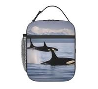 FKHOHL Killer Whales Swim Along - Borsa termica funzionale per pasti, per tenere il pranzo caldo e freddo, in campeggio e in vacanza