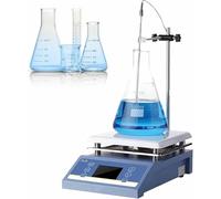 FKINGLRK Agitatore Magnetico Digitale con Piastra riscaldante per Laboratorio - capacità 5000 ml, Display LED, 200-2000 Giri/min, Ideale per esperimenti scientifici e Applicazioni chimiche