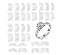 fKiZanthene 32 regolatori per anelli sciolti, set di riduttori per anelli in silicone invisibile, regolatore di dimensioni dell'anello in morbido TPU per rendere gli anelli più piccoli senza