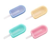 fKiZanthene 4 stampi in silicone per ghiaccioli in blu, verde, rosa, giallo, riutilizzabili, da cucina, per ghiaccioli fatti in casa e dolcetti congelati