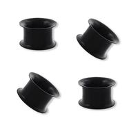 fKiZanthene dilatatore orecchio tunnel in silicone - Set di quattro bocchette morbide 10 mm, colore: nero, comodo per dilatazione progressiva e uso quotidiano a casa