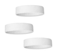 fKiZanthene Fascia sportiva bianca, tre pezzi, fascia per il sudore sulla fronte per uomo e donna, in spugna di cotone, da indossare in palestra all'aperto e nella vita di tutti i giorni