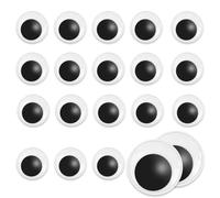 fKiZanthene Occhi oscillanti autoadesivi Set di 20 occhi per fai da te, colore nero e bianco, con pupilla mobile per il fai da te e la creazione di bambole in casa