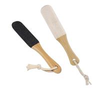 fKiZanthene Pietra pomice per piedi, set da 2 pezzi, pietra pomice bianca e nera con manico ergonomico da 21,8 cm, per rimuovere la pelle morta dura calli, secchi, ruvidi e screpolati, piedi di mais