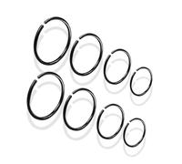 fKiZanthene Set di piercing per naso nero in quattro misure per naso, orecchio, setto nasale