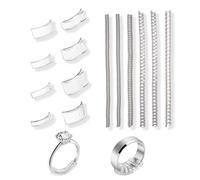 fKiZanthene Set di regolatori per anelli sciolti, 28 pezzi, in plastica trasparente, a spirale, per donne e uomini, riduttore invisibile per anelli di fidanzamento e fedi nuziali