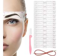 fKiZanthene Set di stencil per sopracciglia, con dodici forme, riutilizzabili, per sopracciglia, per il trucco a casa, in bagno e in viaggio