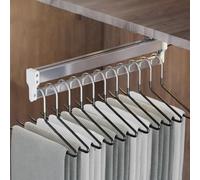 Asta appendiabiti estensibile con 2 binari di scorrimento, asta estraibile per armadio regolabile da 30 a 80 cm, asta appendiabiti, portante 25kg (Size : 550mm)