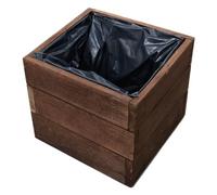 FKL DESIGN Home Deco Cassetta per piante in legno, vaso per piante da giardino, terrazza, cassetta in legno, impregnata D26 (palissandro, 30 x 30 x 24 cm)