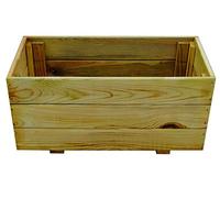 FKL DESIGN Home Deco Cassetta per piante in legno Vaso per piante da giardino Terrazza in legno Vaso per piante in legno Decko Verde impregnato già montato D23 (60 x 30 x 29 cm)