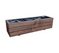 FKL DESIGN Home Deco Fioriera in legno fioriera giardino terrazza 14 litri completamente assemblata D6 pallisandro (lunghezza 90 cm)