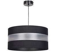 FKL DESIGN Home Deco Lampada a sospensione lampada a sospensione lampada a sospensione bellissima lampada moderna nera grigia bianca rotonda E27 ABH1L (nera)