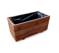 FKL DESIGN Home Deco Vaso per piante in legno per giardino, terrazza, in legno, impregnato D26 (noce, 60 x 30 x 29 cm)