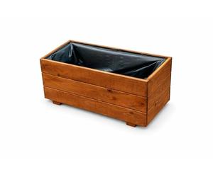 FKL DESIGN Home Deco Vaso per piante in legno per giardino, terrazza, in legno, impregnato D26 (teak, 60 x 30 x 29 cm)