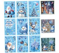 fkngcp Adesivi per finestre di Natale, 9 Fogli Adesivi per finestre con Pupazzo di Neve, Renne di Babbo Natale, statici Non con Fiocchi di Neve per Decalcomanie per Feste di in casa