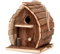 fkngcp Bird Nesting Box, Casa per Uccelli sospeso in Legno 5x6x3 Ideale Resistente alle intemperie Naturale Rustico per Ogni Albero o Balcone da Giardino all'aperto