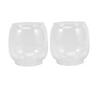 fkngcp Lampada a Olio Globe, 2 Pezzi Transparente Olio Bruciatore di Vetro, Camino della Lampada Vintage, Sostituzione del Globo di uragano Resistente al Calore e Antivento per Il Campeggio Domestico