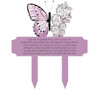 fkngcp Segnalini Tomba Pali commemorativi Farfalla per cimitero 13.2 '' Metal Memorial Polques Wateroproof Grave Segnaline per Le Decorazioni del cimitero di palo del Giardino Umano per Lo Stile 1